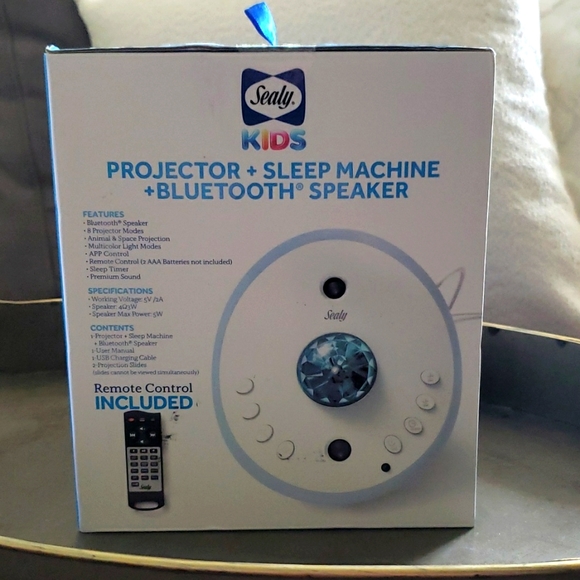 NIB - SEALY KIDS PROJECTOR & SLEEP MACHINE W/BLUETOOTH SPEAKER - Picture 3 of 7